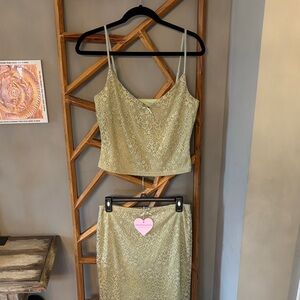 Asymmetrical Lace Dress in Green